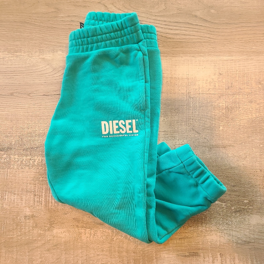 Diesel Kids logo-print track pants Size 24m Teal and White
